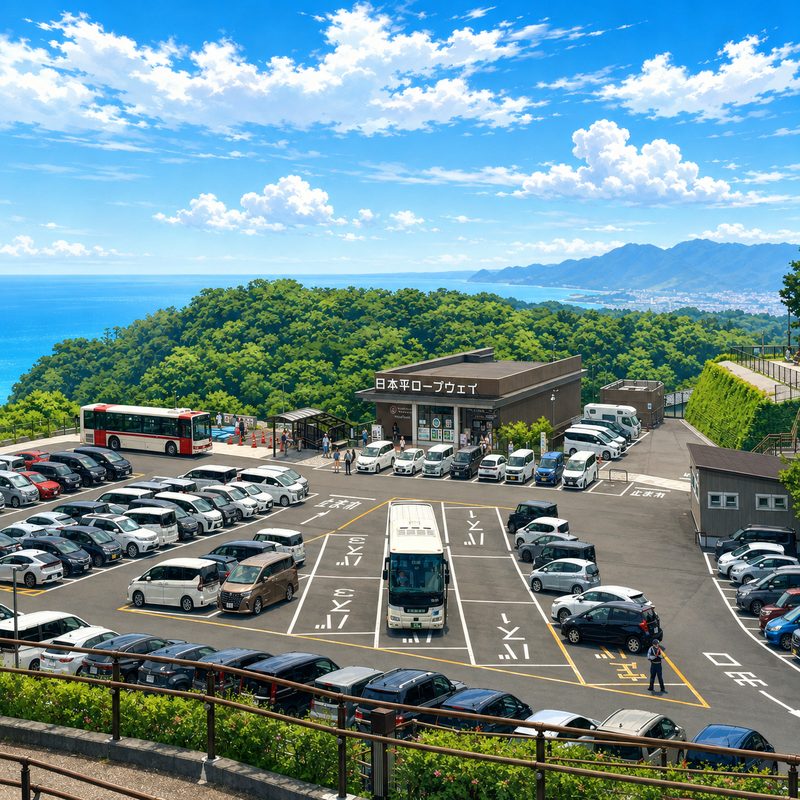日本平ロープウェイ駐車場のイラスト