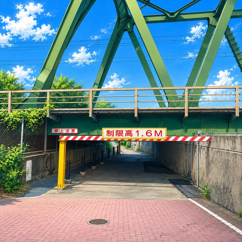 清水の低い鉄道橋のイラスト